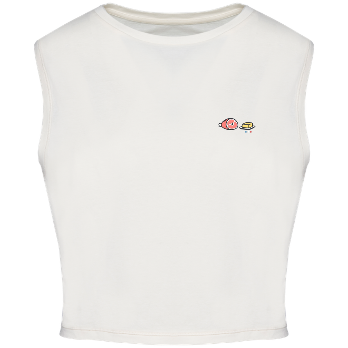 T-shirt crop sans manche Bio - Collection zéro - Jambon Beurre
