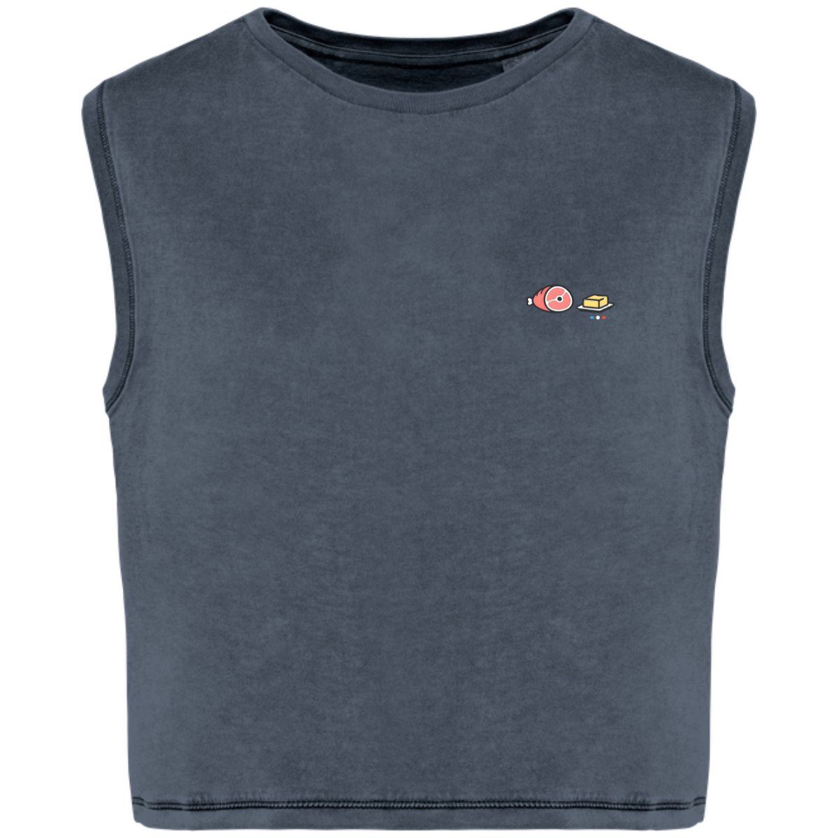 T-shirt crop sans manche Bio - Collection zéro - Jambon Beurre